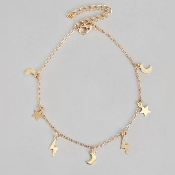 New set of 6 Gold Plated Anklets Moon Stars - Picture 10 of 16